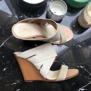RAG & BONE Leather and Canvas Wedge Sandals